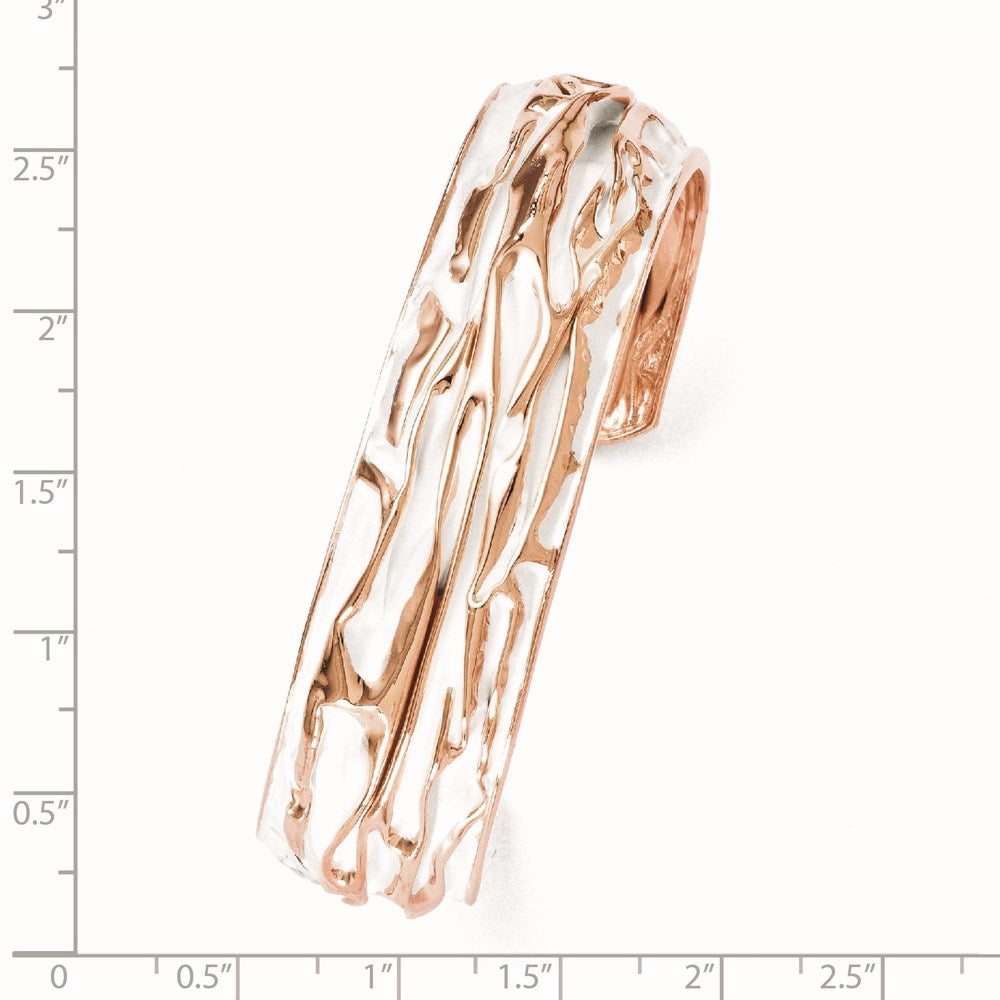 SS Rose Gold-plated Small Domed Scrunch Bangle