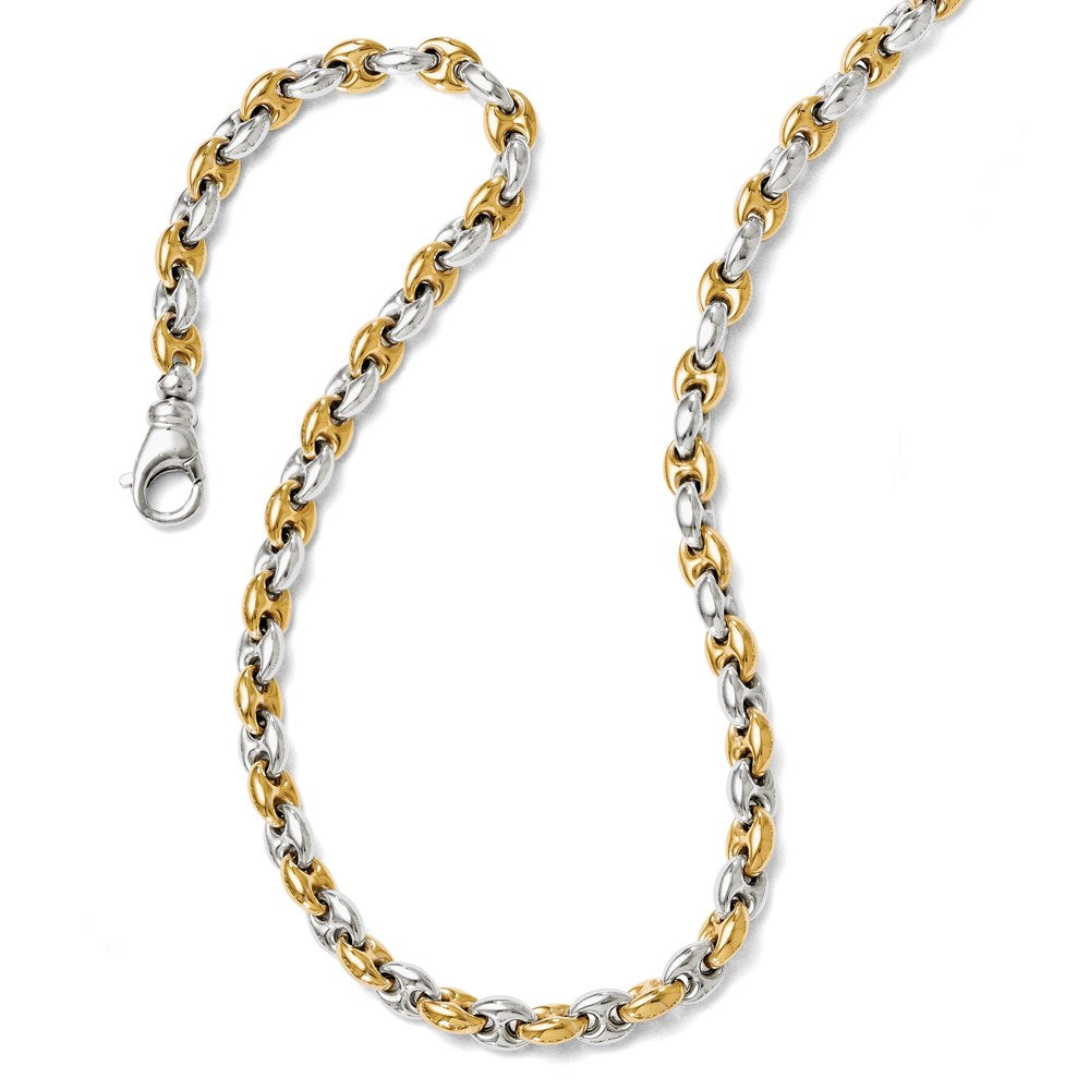 Sterling Silver Gold-tone 18k Flash Plated Link Necklace