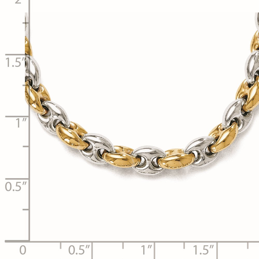 Sterling Silver Gold-tone 18k Flash Plated Link Necklace