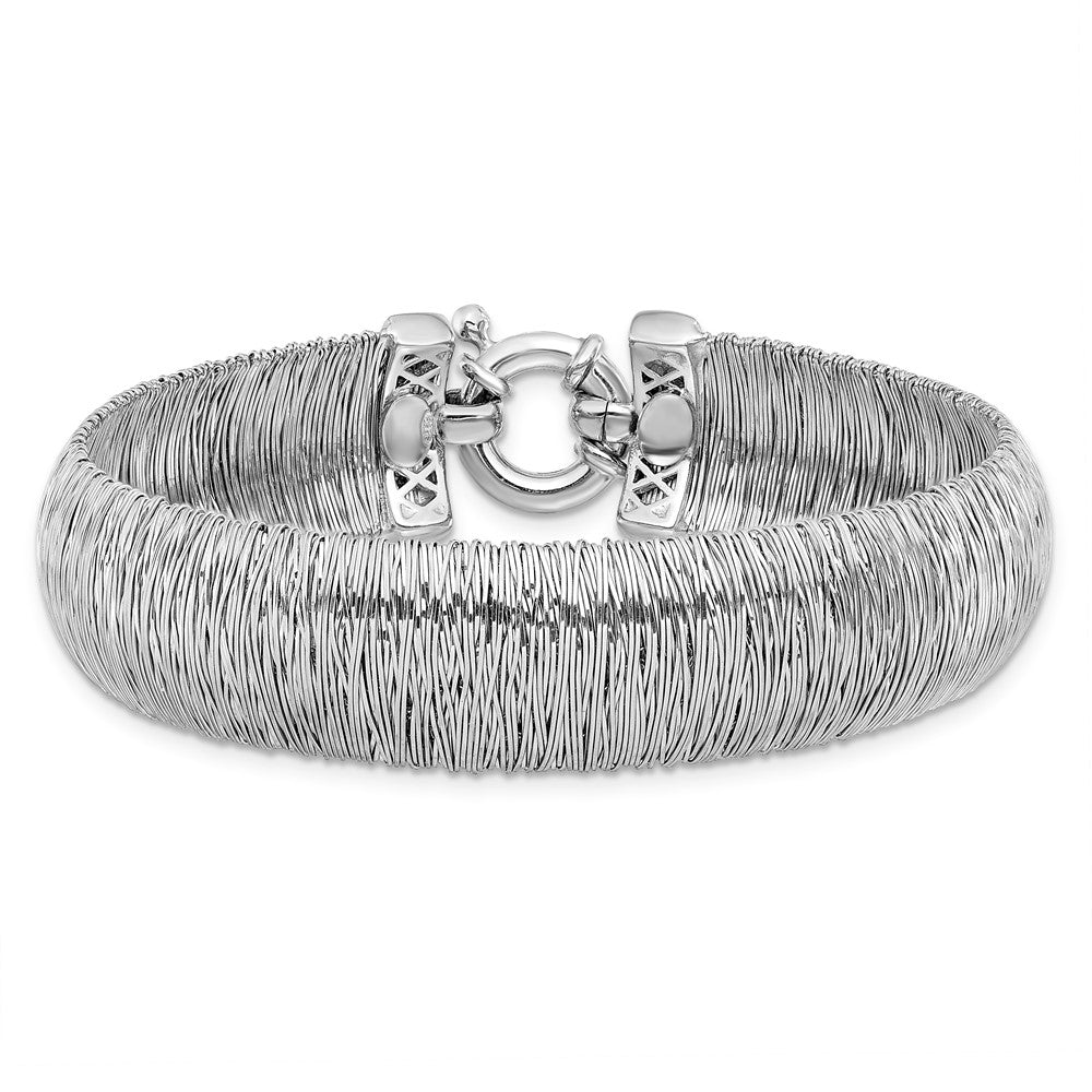 Sterling Silver Polished and Textured Bracelet