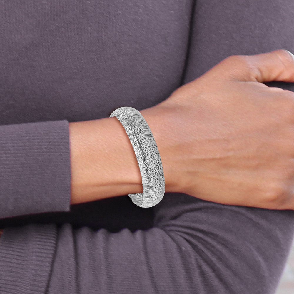 Sterling Silver Polished and Textured Bracelet