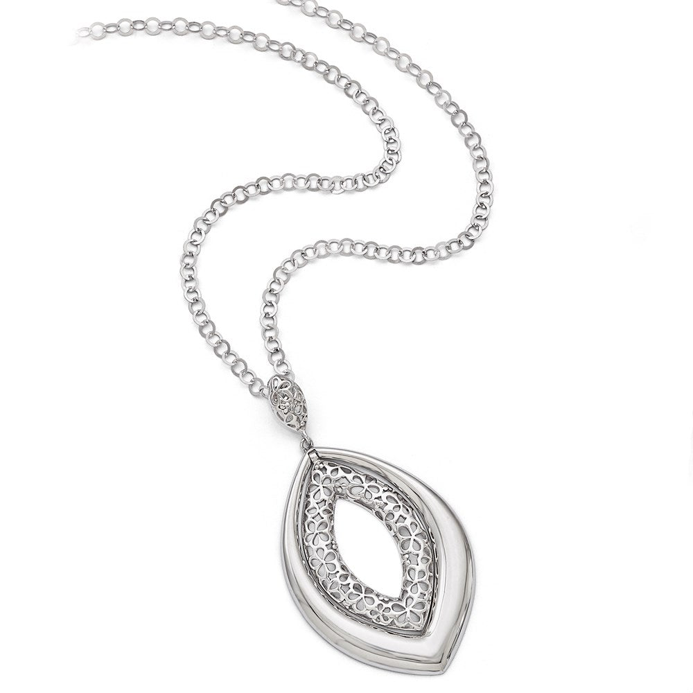 Sterling Silver Polished and Textured Necklace