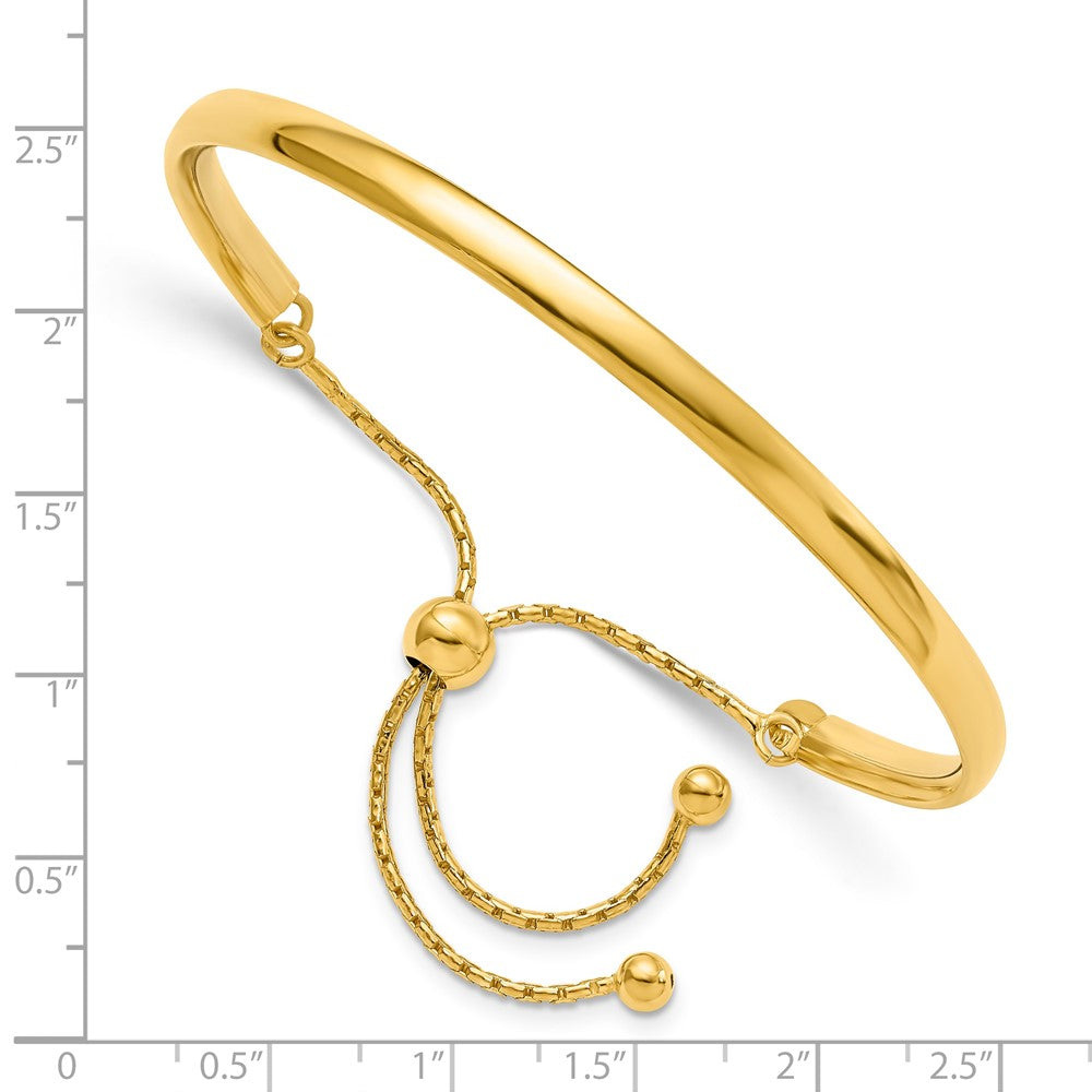 Sterling Silver Gold-plated Polished Adjustable Bangle