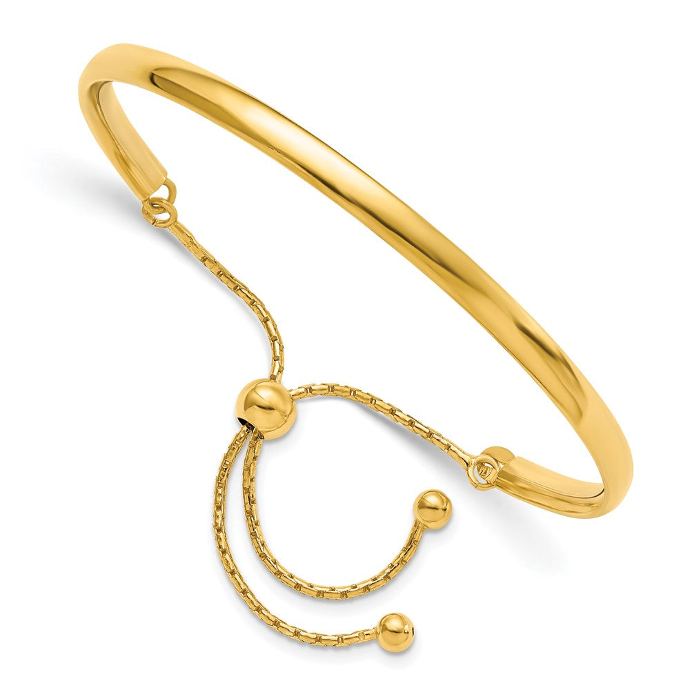 Sterling Silver Gold-plated Polished Adjustable Bangle