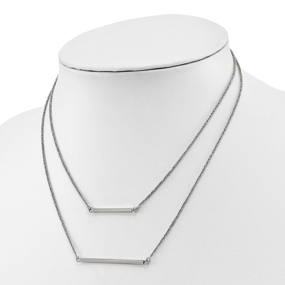 Sterling Silver Double 1.4 mm Strand with 2in ext. Necklace