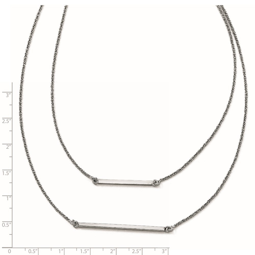 Sterling Silver Double 1.4 mm Strand with 2in ext. Necklace