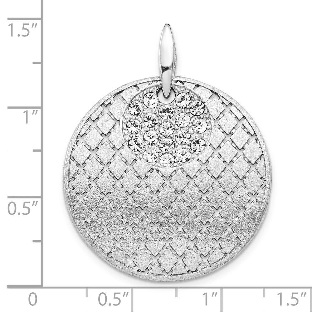 Sterling Silver Brushed Preciosa Crystal Pendant