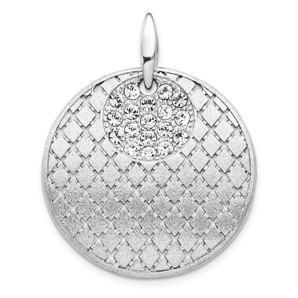 Sterling Silver Brushed Preciosa Crystal Pendant