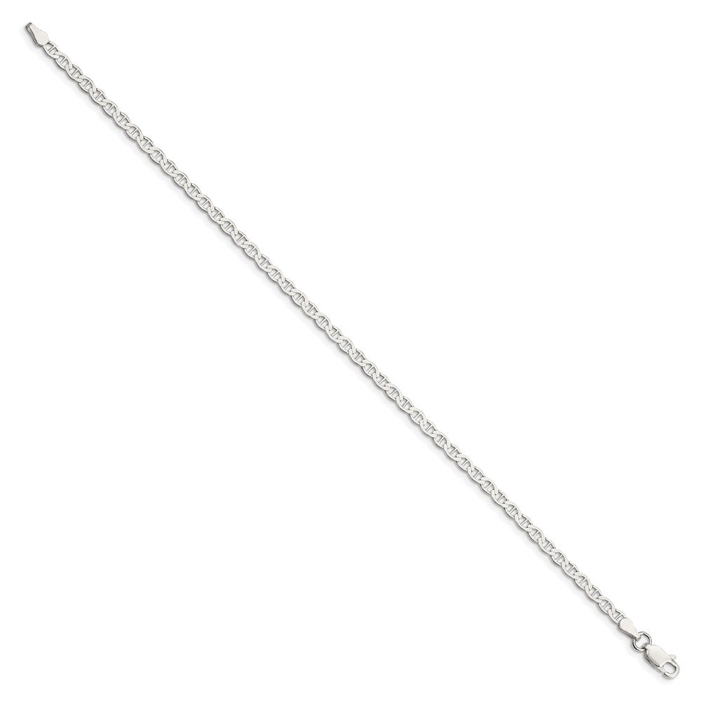 Sterling Silver 3.1mm Flat Anchor Chain Anklet