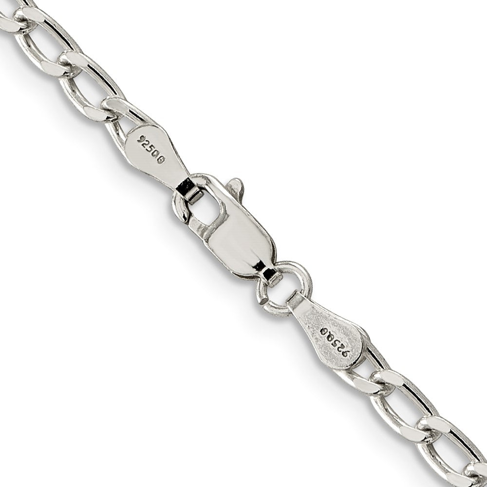 Amore La Vita Sterling Silver Rhodium-plated Polished 3.2mm 7 inch Open Link with Lobster Clasp Chain Charm Bracelet