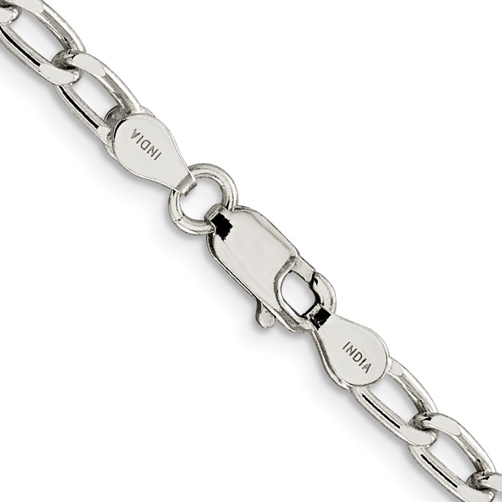 Amore La Vita Sterling Silver Rhodium-plated Polished 4.3mm 7 inch Open Link with Lobster Clasp Charm Bracelet