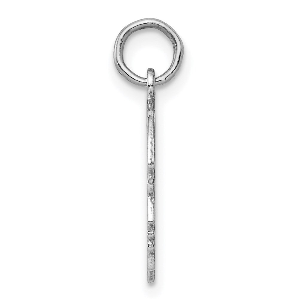 Sterl Silver Rh-plt Engraveable Boy Polished Front/Satin Back Disc Charm