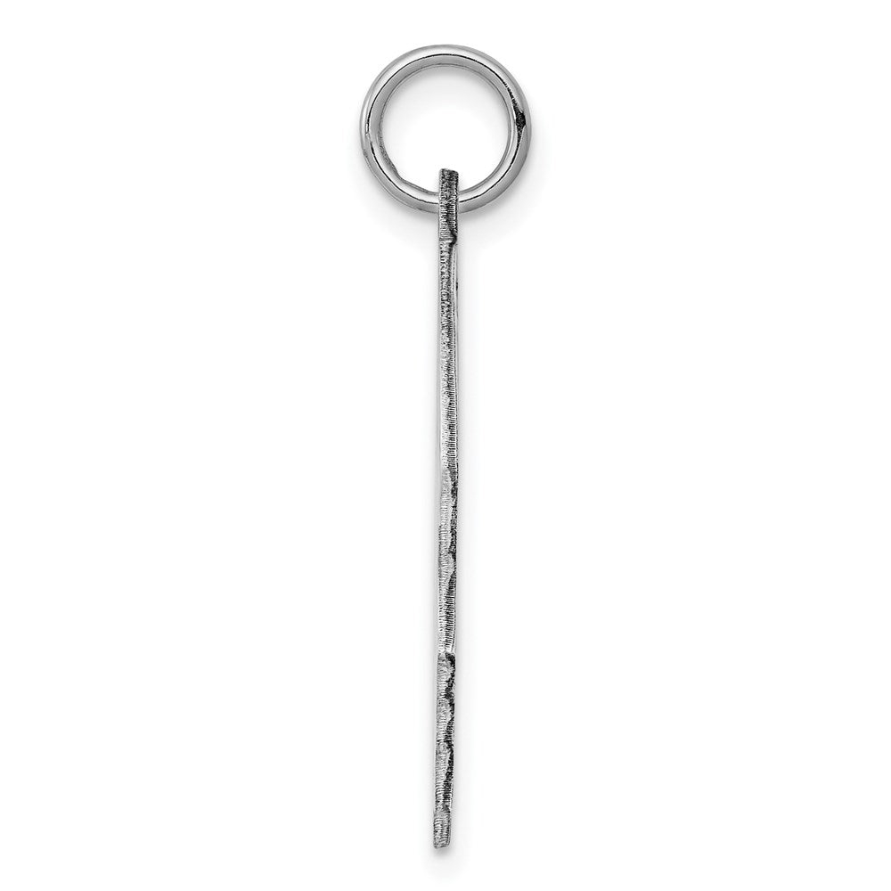 Sterl Silver Rh-plt Engraveable Boy Polished Front/Satin Back Disc Charm