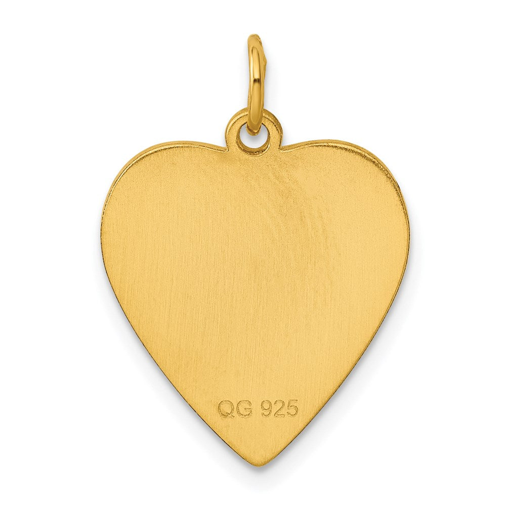 Sterling Silver GP Engraveable Heart Polished Disc Charm