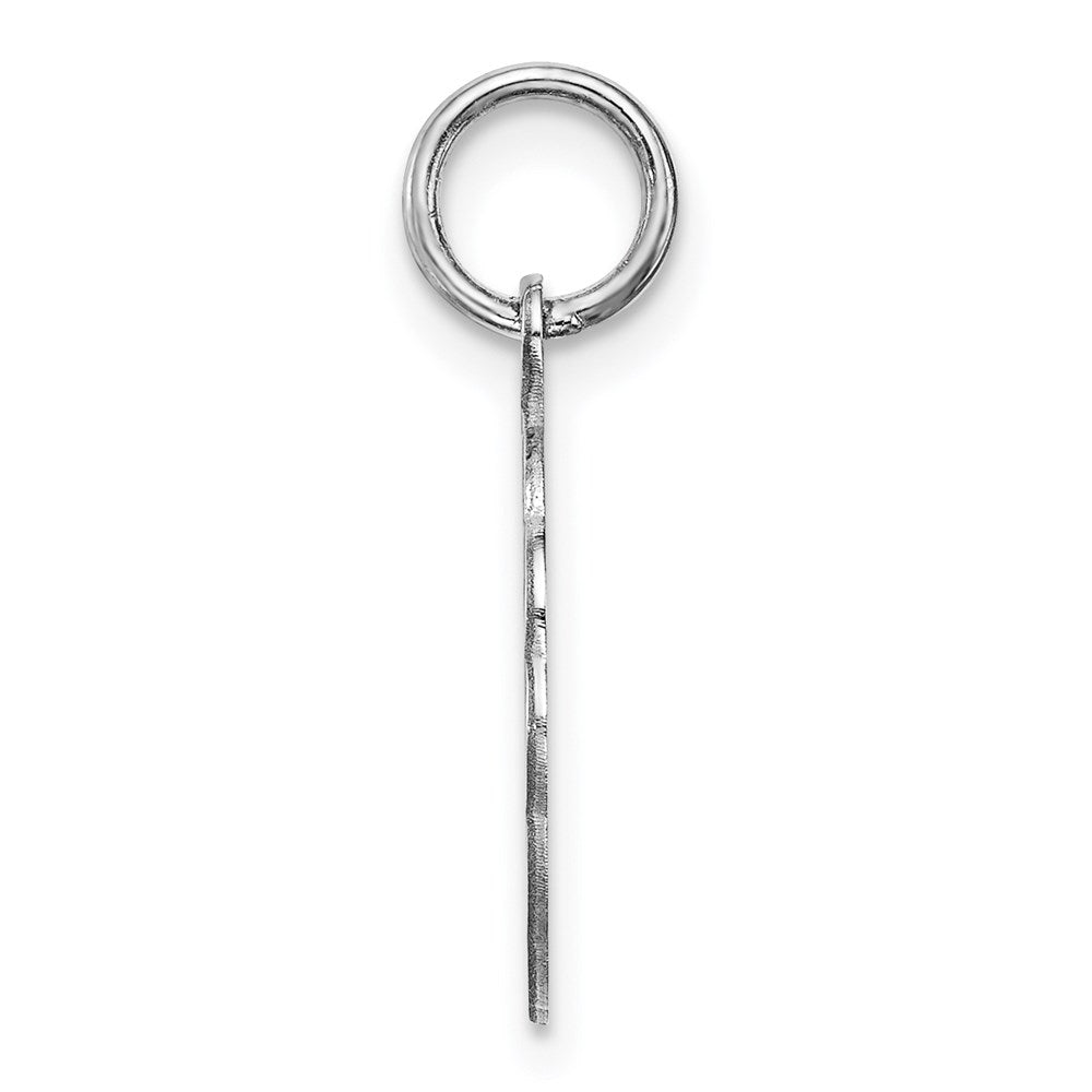 Sterling Silver Rh-plt Engraveable Polished Front/Satin Back Disc Charm