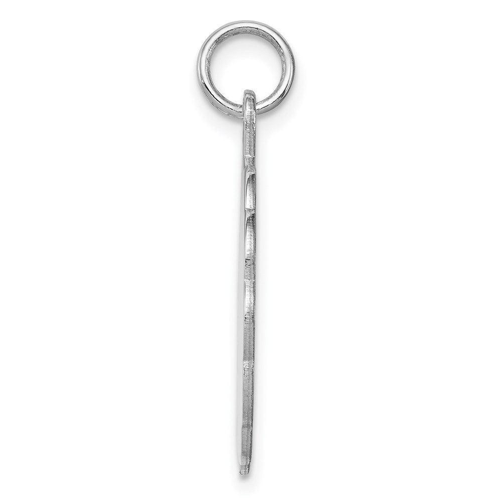 Sterling Silver Rh-plt Engraveable Polished Front/Satin Back Disc Charm