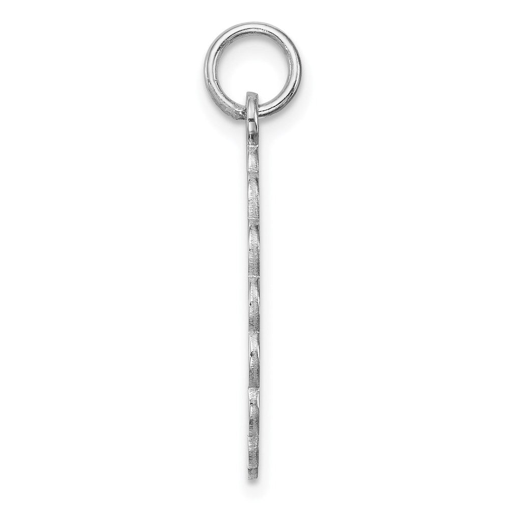 Sterling Silver Rh-plt Engraveable Polished Front/Satin Back Disc Charm