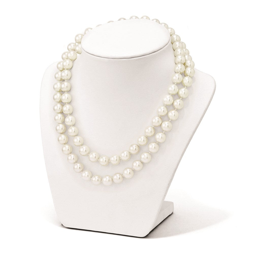 Majestik 10-11mm White Imitation Shell Pearl Hand-knotted Slip-on Necklace