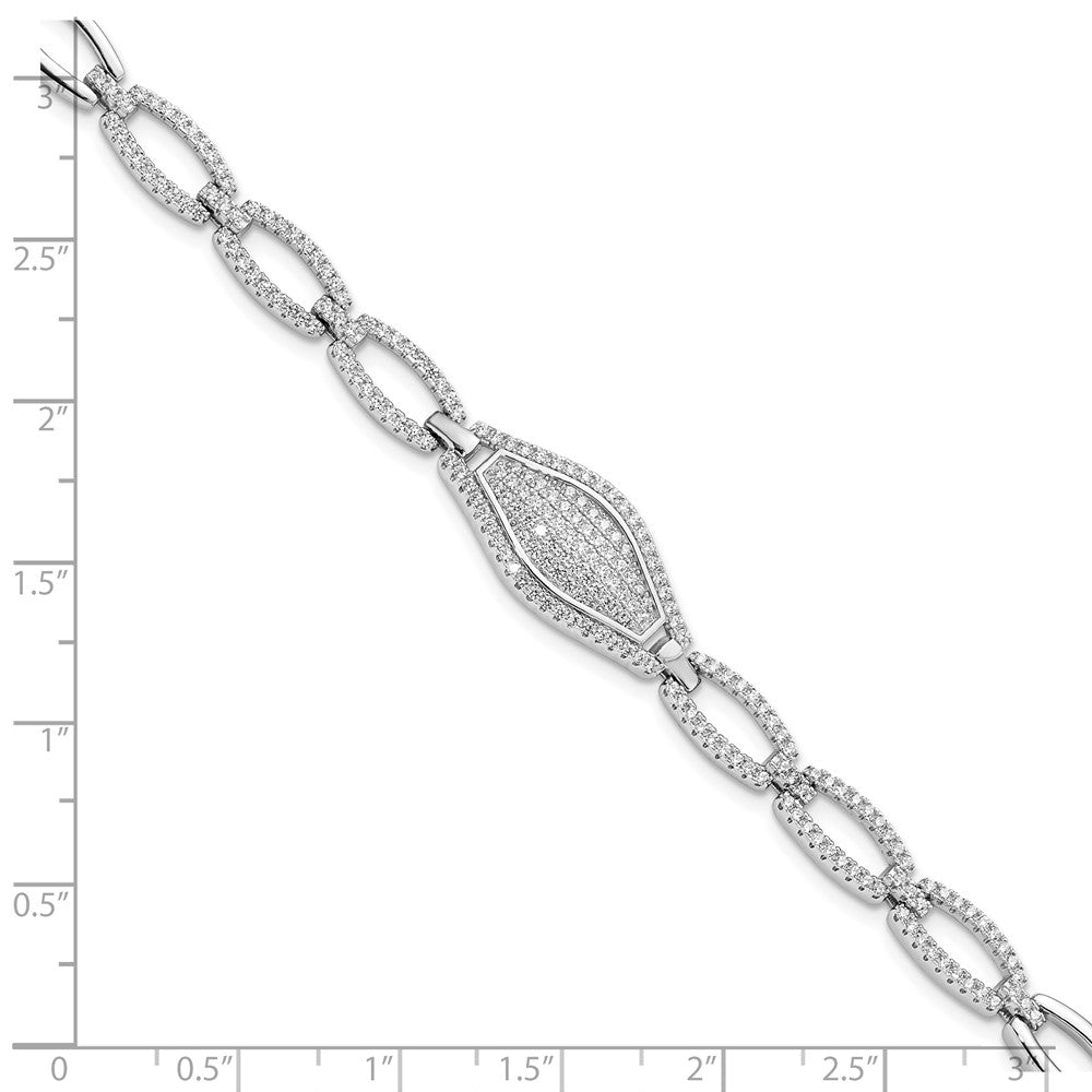 Brilliant Embers Sterling Silver Rhodium-plated 218 Stone 7.5 inch Micro Pav√á CZ Bracelet