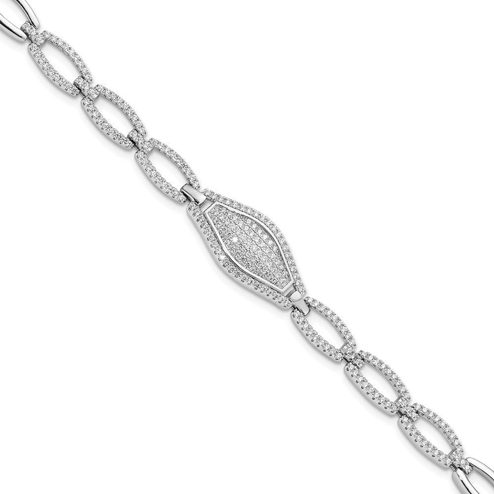 Brilliant Embers Sterling Silver Rhodium-plated 218 Stone 7.5 inch Micro Pav√á CZ Bracelet