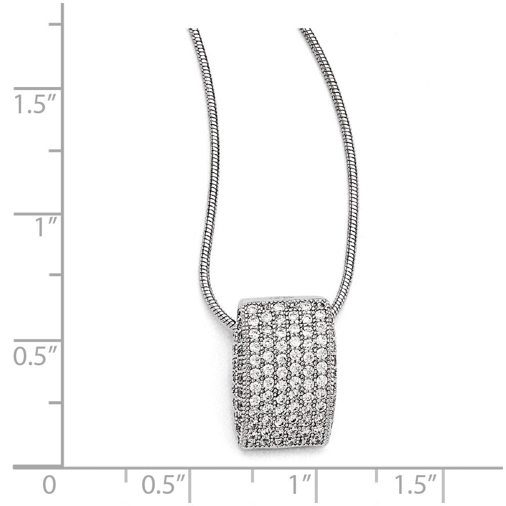 SS Rhodium-Plated CZ Brilliant Embers Fancy Necklace