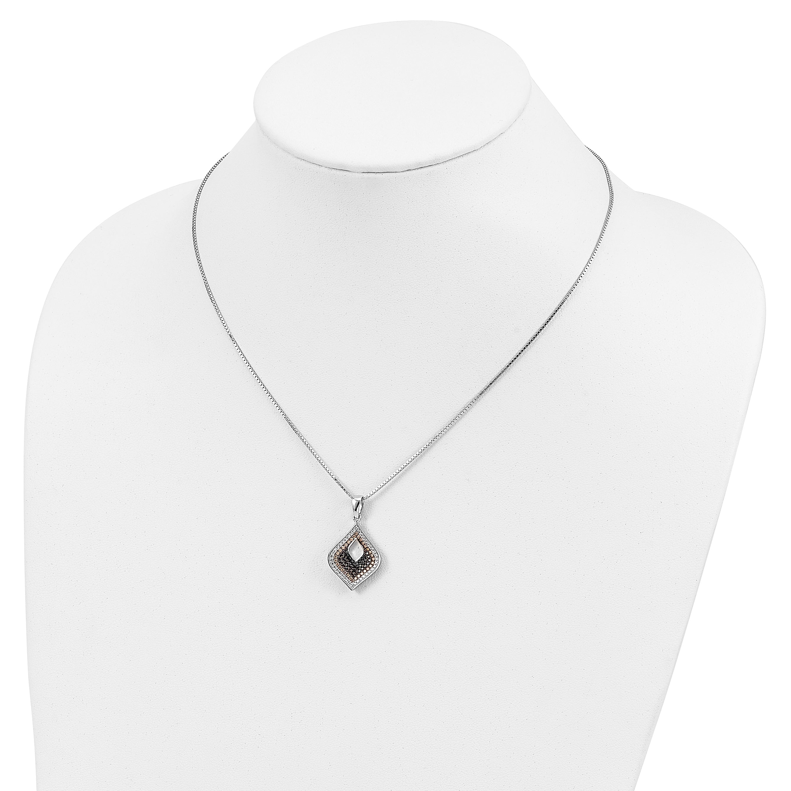 Sterling Silver & CZ Brilliant Embers Necklace QMP1280