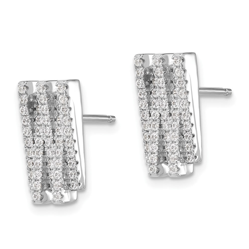 Brilliant Embers Sterling Silver Polished CZ Post Earrings