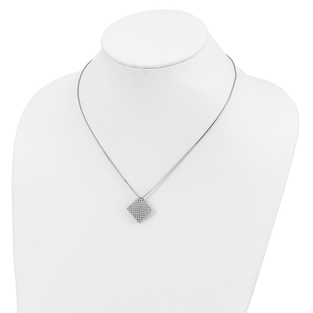 Brilliant Embers Sterling Silver Rhodium-plated 85 Stone 18 inch Micro PavÇ CZ Necklace with 2 Inch Extender