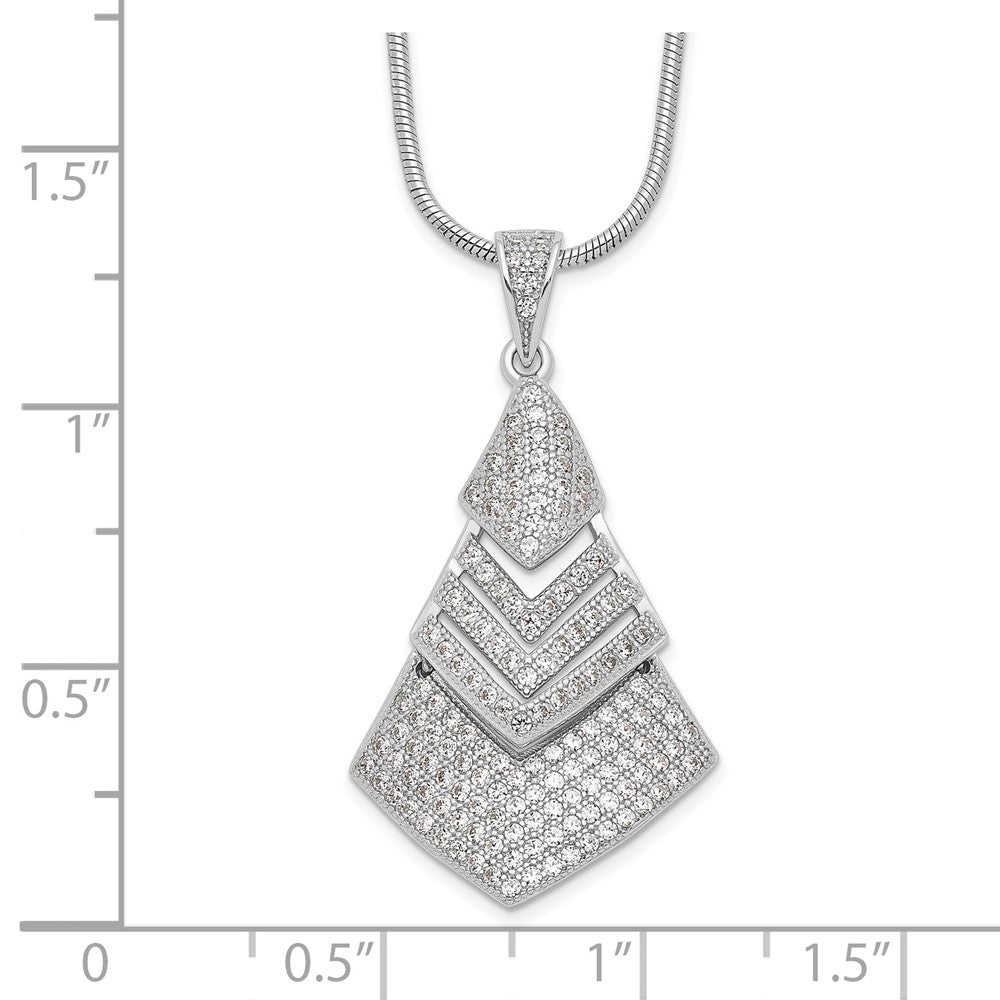 Brilliant Embers Sterling Silver Rhodium-plated 153 Stone 18 inch Micro PavÇ CZ Necklace with 2 Inch Extender