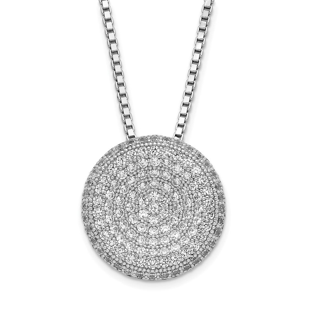 Sterling Silver & CZ Circle Brilliant Embers Necklace