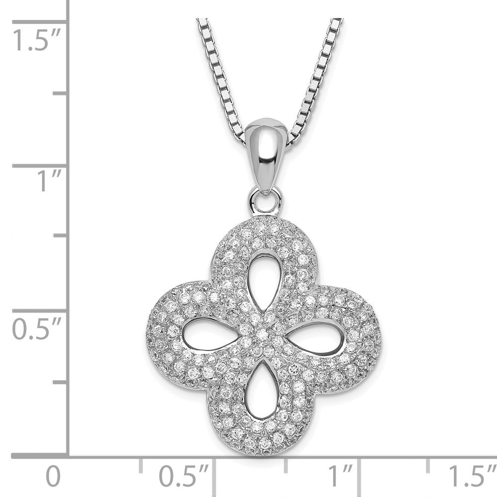 Sterling Silver & CZ Brilliant Embers w/ 2in ext Necklace