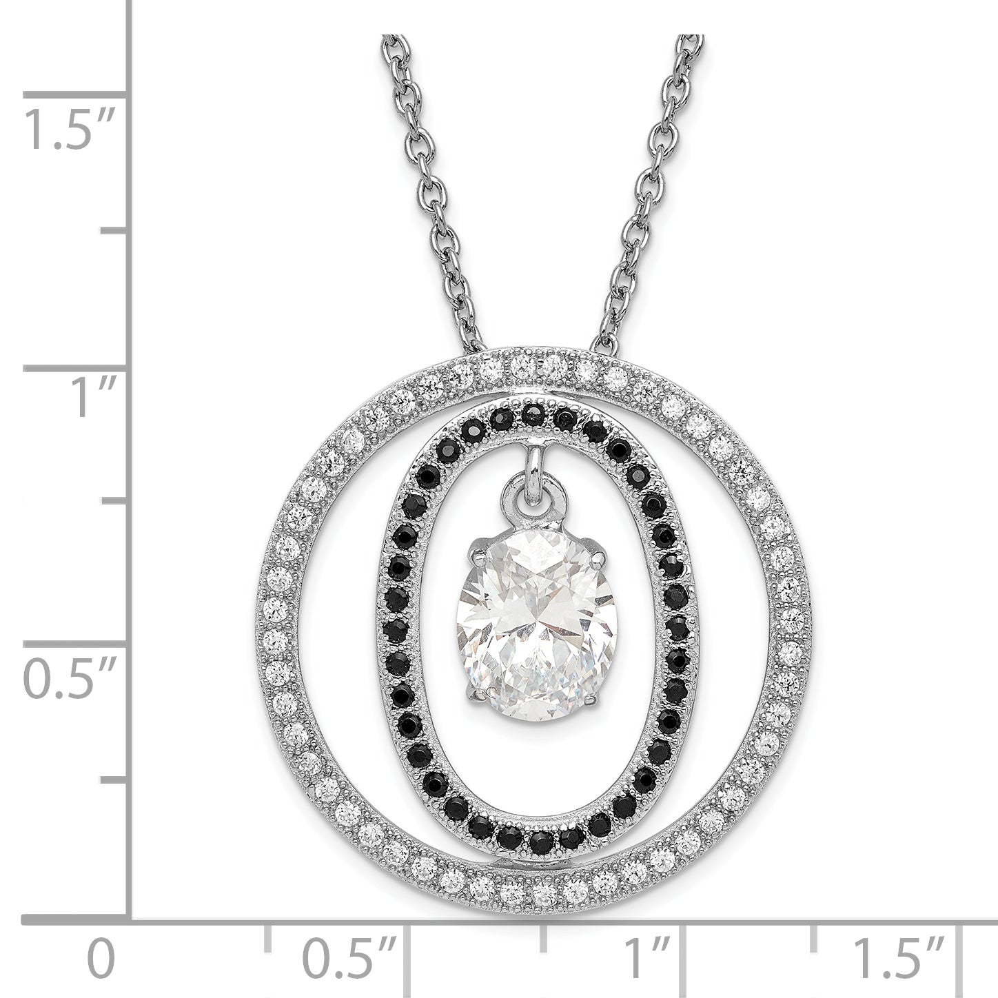 Sterling Silver & CZ Brilliant Embers Necklace QMP533