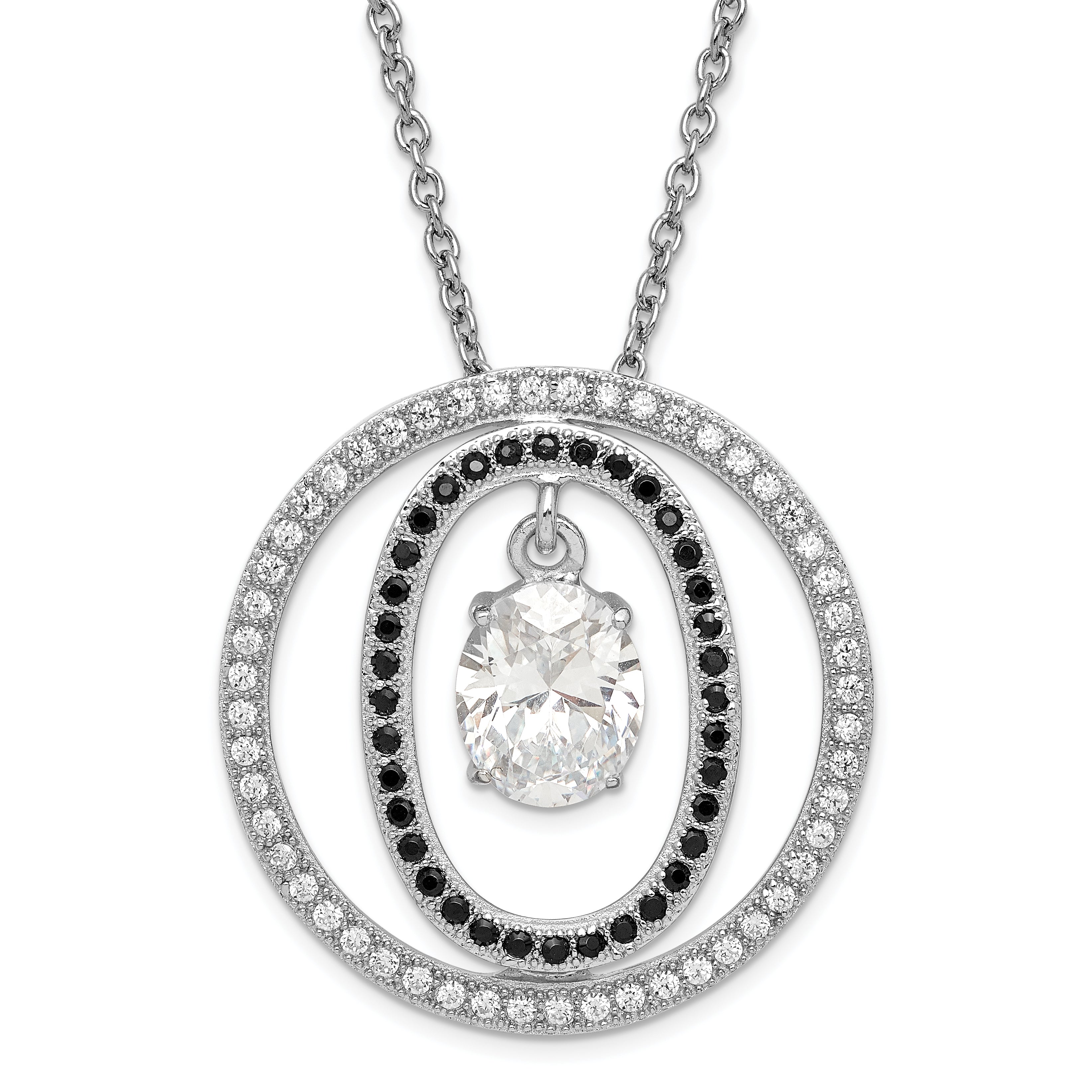 Sterling Silver & CZ Brilliant Embers Necklace QMP533