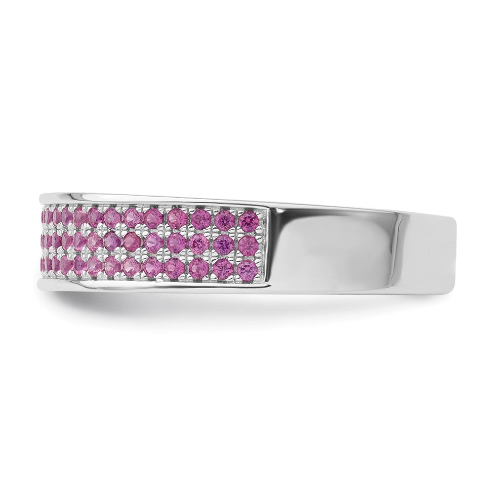 Sterling Silver & Pink CZ Brilliant Embers Ring