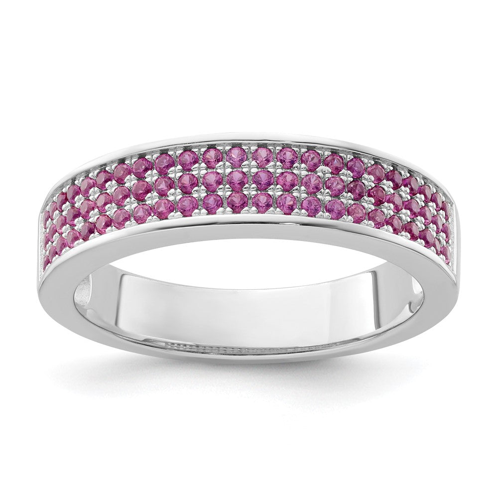 Sterling Silver & Pink CZ Brilliant Embers Ring