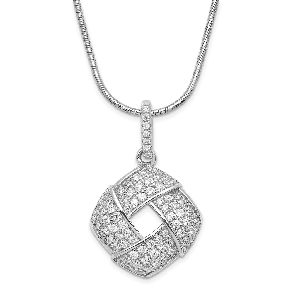 Sterling Silver & CZ Brilliant Embers w/ 2in ext Necklace