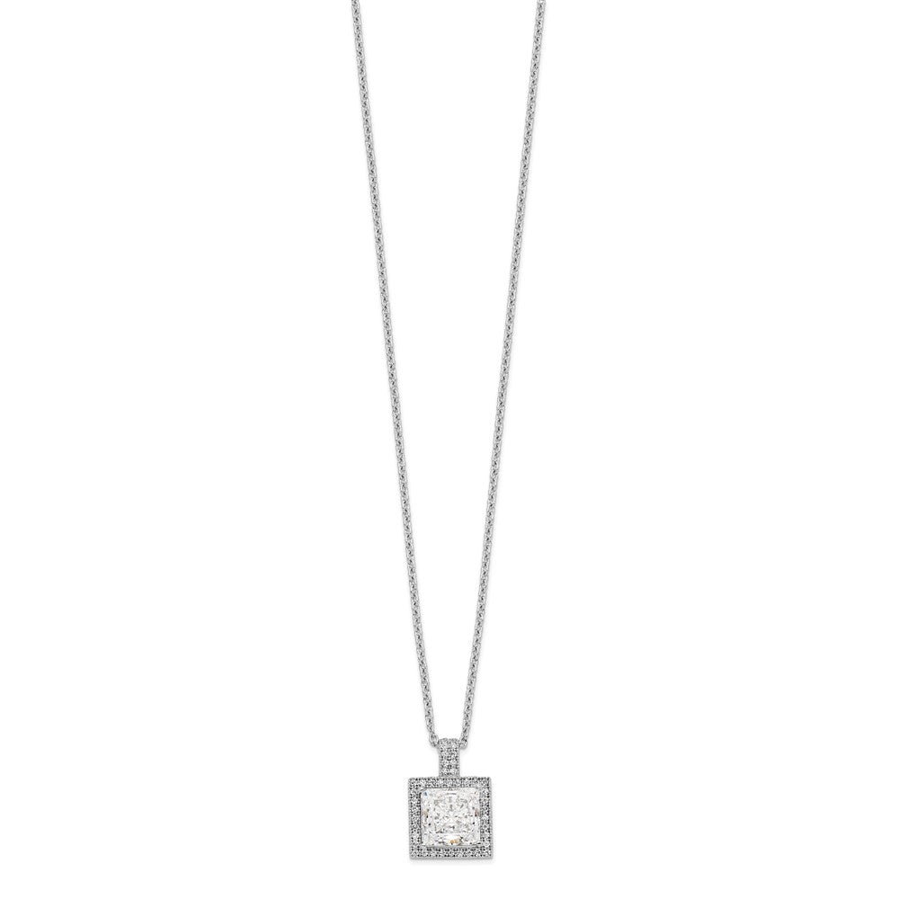 Brilliant Embers Sterling Silver Rhodium-plated 43 Stone 18 inch Micro PavÇ CZ Necklace with 2 Inch Extender