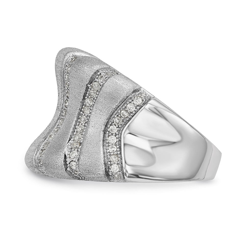 SS Rhodium-Plated CZ Brilliant Embers Ring