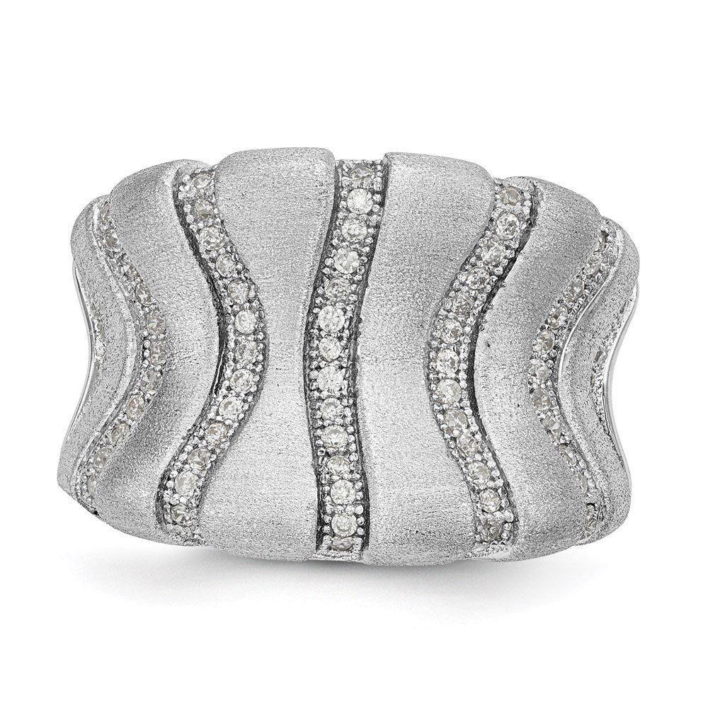 SS Rhodium-Plated CZ Brilliant Embers Ring