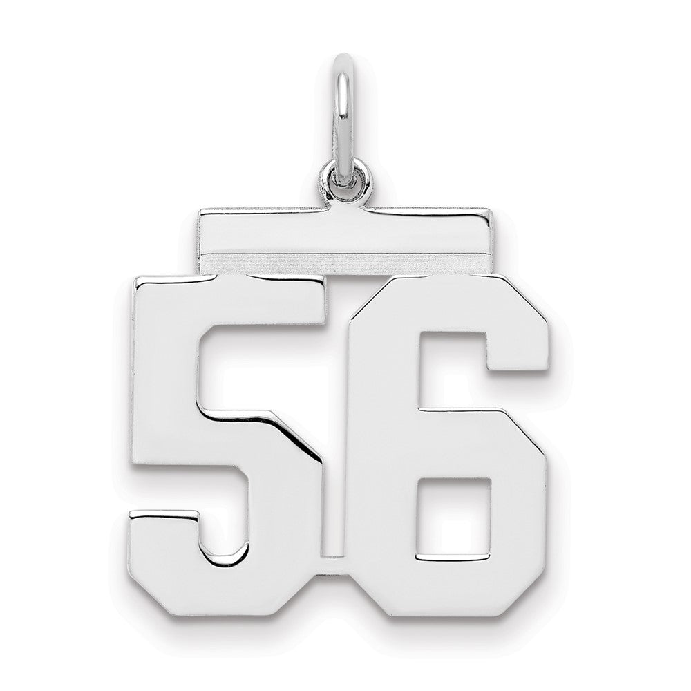 Sterling/Silver Rhodium-plated Polished Number 56 Charm