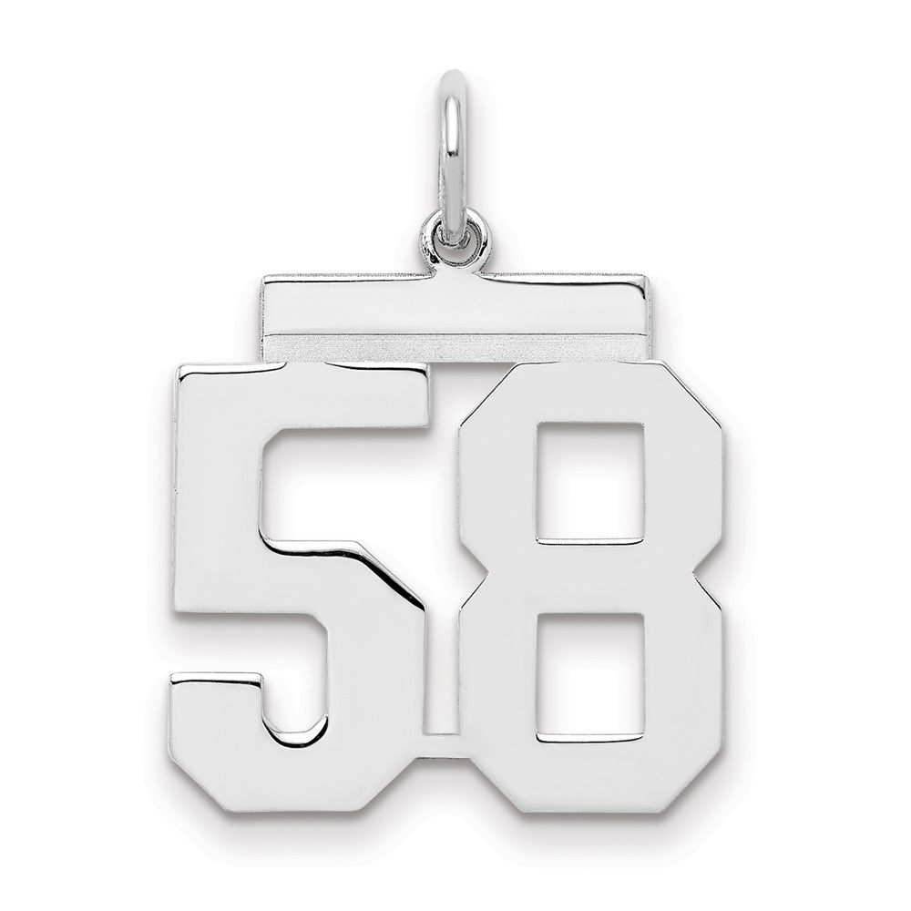 Sterling/Silver Rhodium-plated Polished Number 58 Charm