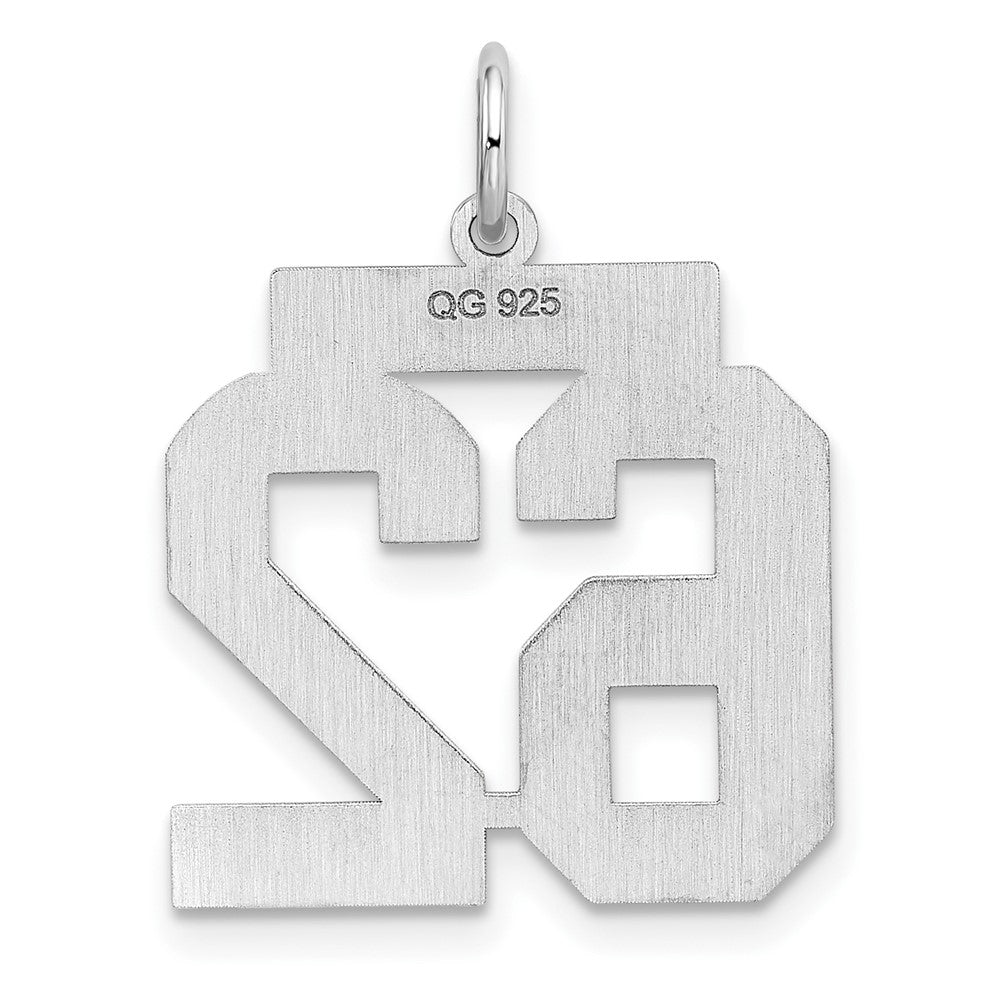 Sterling/Silver Rhodium-plated Polished Number 62 Charm