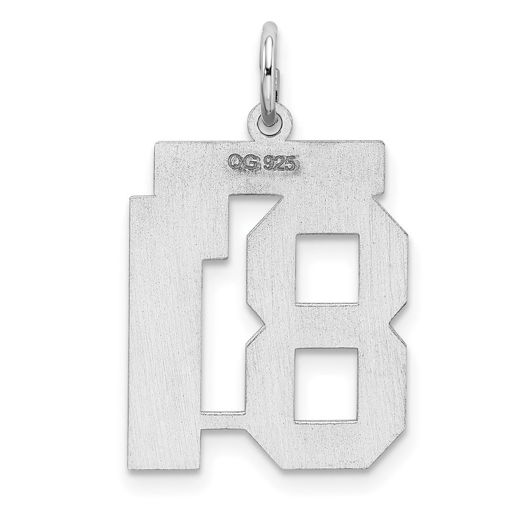 Sterling/Silver Rhodium-plated Polished Number 81 Charm