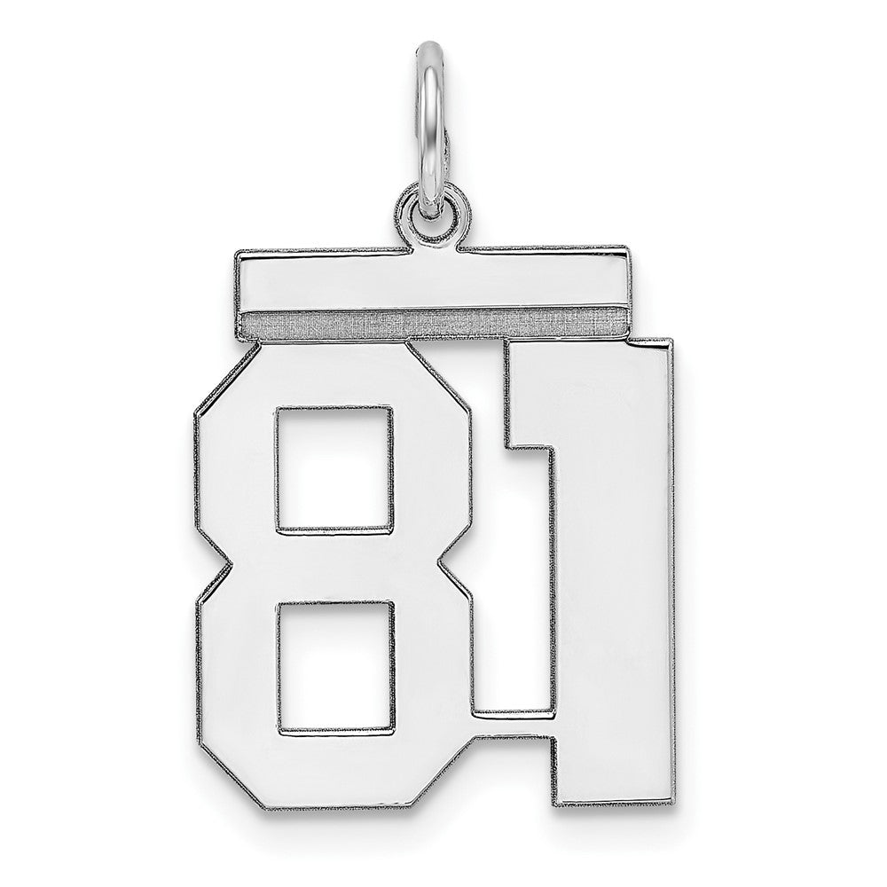 Sterling/Silver Rhodium-plated Polished Number 81 Charm