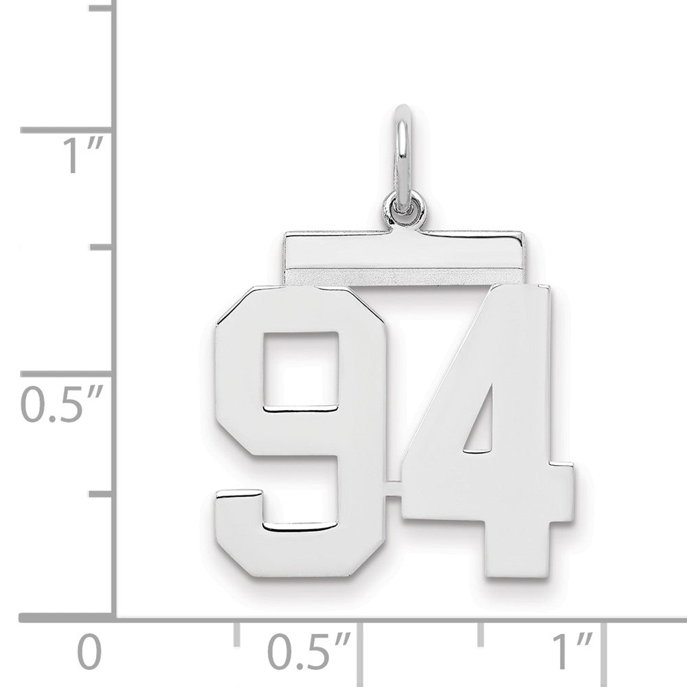 Sterling/Silver Rhodium-plated Polished Number 94 Charm