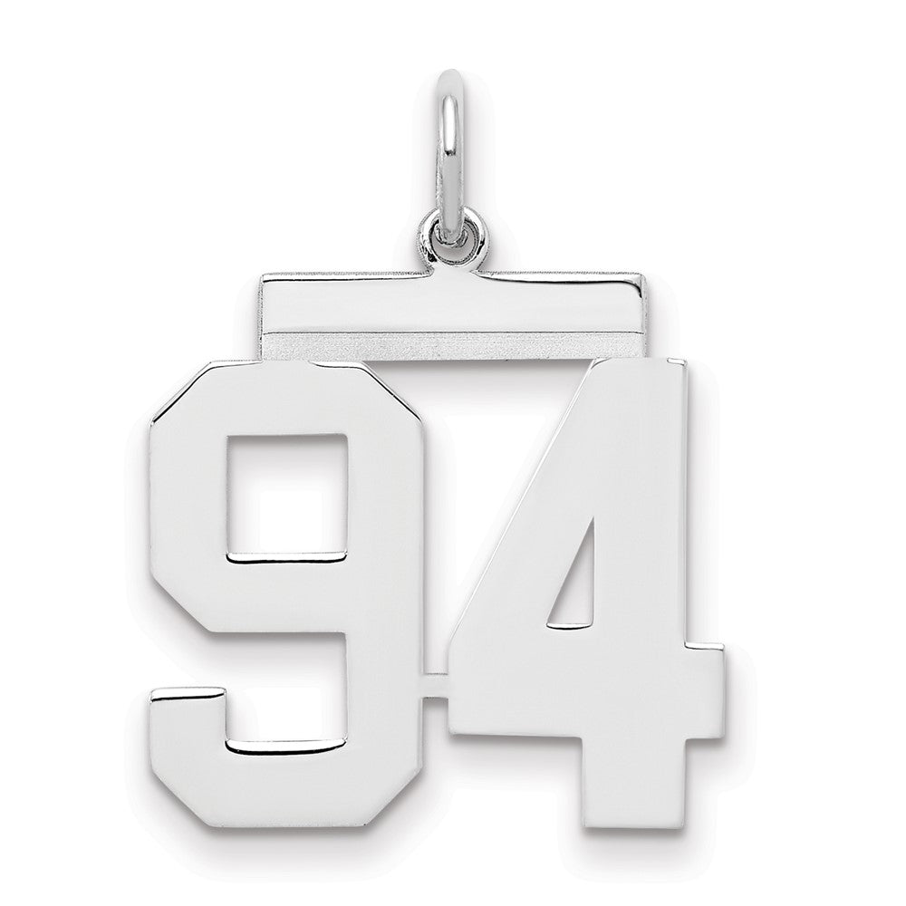 Sterling/Silver Rhodium-plated Polished Number 94 Charm