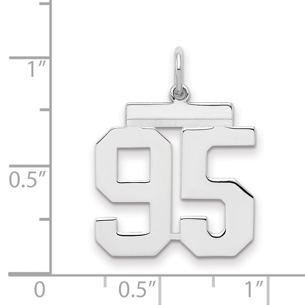 Sterling/Silver Rhodium-plated Polished Number 95 Charm