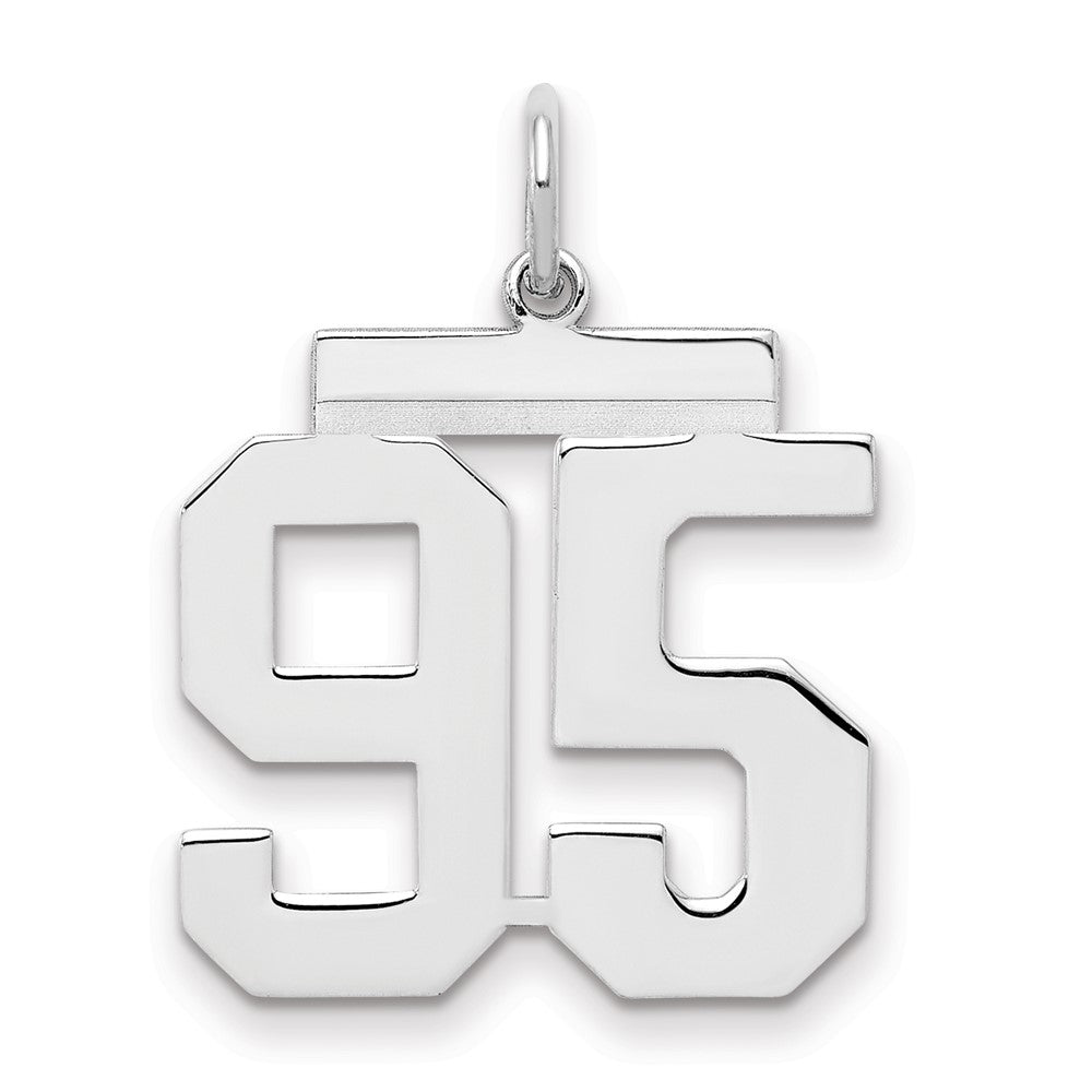 Sterling/Silver Rhodium-plated Polished Number 95 Charm