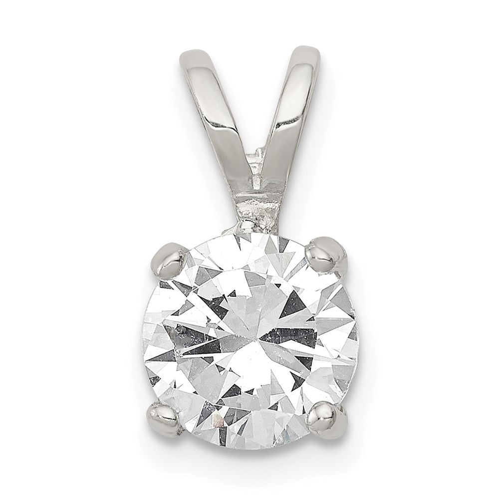 Sterling Silver Round CZ Pendant