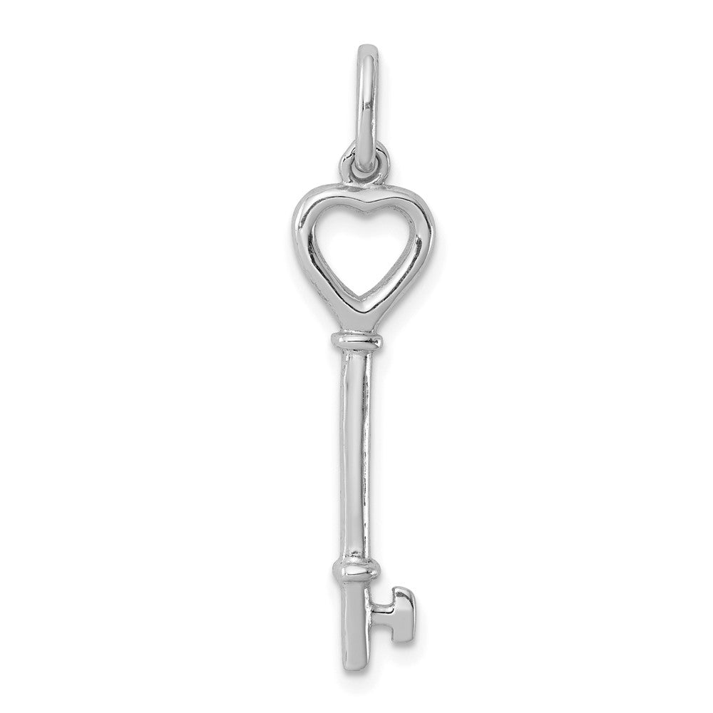 Sterling Silver Rhodium-plated Key Pendant